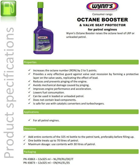Wynn's Octane Booster Πρόσθετο Ενισχυτικό Οκτανίων Αυτοκινήτου 325ml