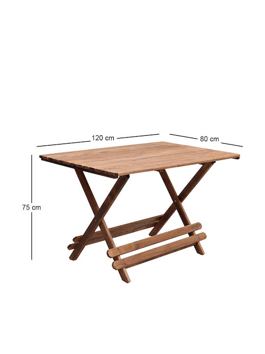 Tisch Zusammenklappbar Queen Walnut 120x80x75cm