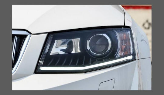 Μπροστινά Φανάρια Set Skoda Octavia Mk3 2014-2017 Drl Μαύρα Carner