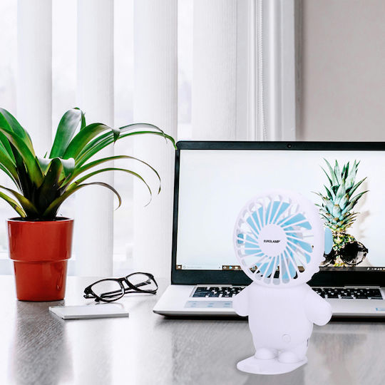 Eurolamp Ανεμιστηράκι Χειρός USB Λευκό 300/20526