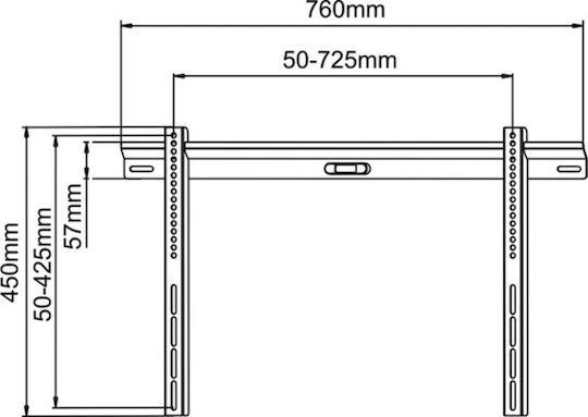 DMP PLB114M Βάση Τηλεόρασης Τοίχου έως 50" και 60kg