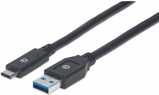 Manhattan USB 2.0 Кабел USB-C Мъжки - USB-A Черен 3м 354981