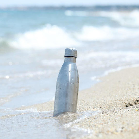 Ecolife Thermos Bottle Ανακυκλώσιμο Μπουκάλι Θερμός Ανοξείδωτο BPA Free 750ml Ασημί