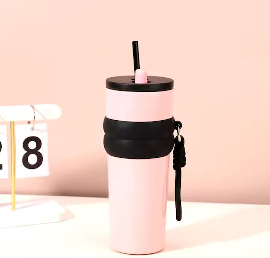 Techsuit Ποτήρι Θερμός Ανοξείδωτο 710ml Pink