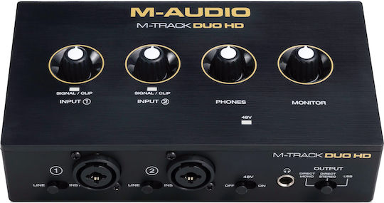 M-Audio M-Track Duo MI/EM/000089 Εξωτερική Επαγγελματική Κάρτα Ήχου με Σύνδεση USB