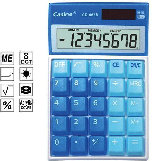 Casine CD-567 Calculator 8 Cifre în Culoarea Albastru 1buc