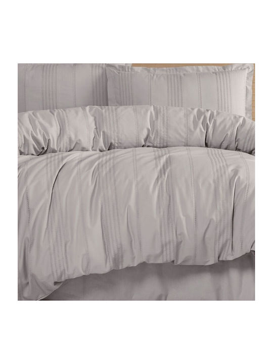 Clasy Home Set Husă de Pilotă Dublă cu 2 Fețe de Pernă 200x220 Gri