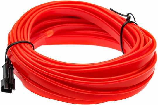 Led Εύκαμπτο Φωτιζόμενο Καλώδιο Neon 5m 12v Usb Κόκκινο Φωτισμό Εσωτερικό Αυτοκινήτου W14677