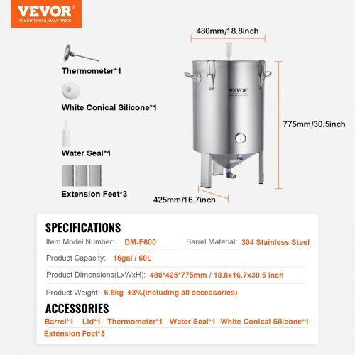 Vevor Aparat de distilat 60lt