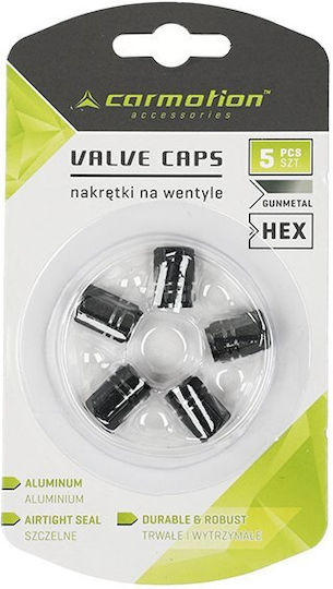 Capace hexagonale din aluminiu pentru supape 5 buc. Gunmetal