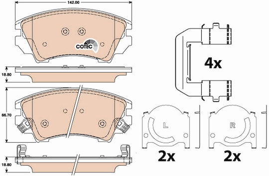 TRW Plăcuță de frână Față pentru Chevrolet Camaro / Malibu Opel Astra / Cascada / Insemnări / Zafira Saab 9-5