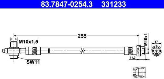 Brake Hose Audi A1 8x1 8xk 8xf Ate 83784702543