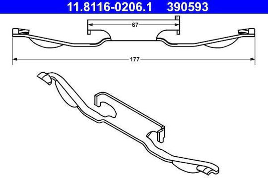 Ate Brake Caliper Bracket Mounting Pads Volvo S60 II S80 II V60 I V70 Iii XC70 II Bmw E81 E87 E36 E46 E90 Z3 Z4 Ford Galaxy II 177mm