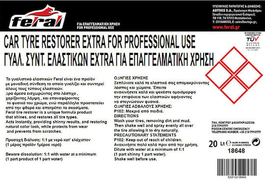 Feral Reifenglanzmittel Extra Flüssig Polieren für Bereifung Auto 20lt
