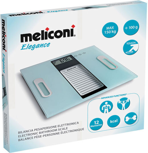 Meliconi Digital Cantar Cu Analizator de Grăsime Corporală in culoare Albastru deschis 655201