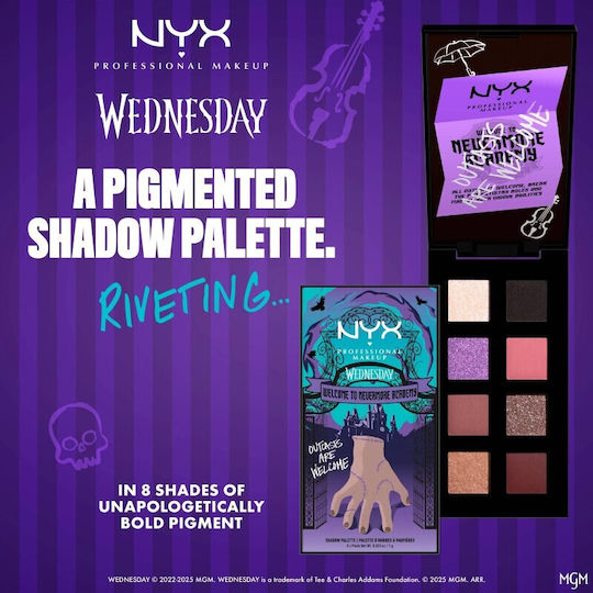 NYX Professional Makeup Wednesday Welcome To Nevermore Academy Eye Shadow Palette Matte in Solid Form 1gr
