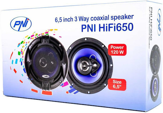 PNI HiFi650 Ηχείο Αυτοκινήτου Ομοαξονικά με 120W RMS (3 Δρόμων)