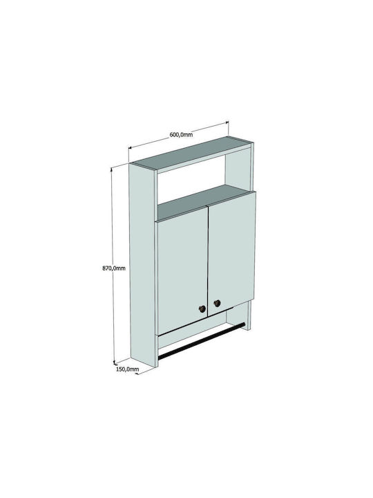Ela Hanging Living Room Cabinet Made of Brown Particle Board 87x60x87cm