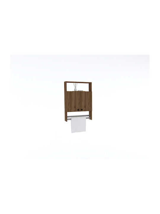 Ela Hanging Living Room Cabinet Made of Brown Particle Board 87x60x87cm