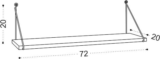 Ράφι Τοίχου Armoni 20x72 Cm Λευκό