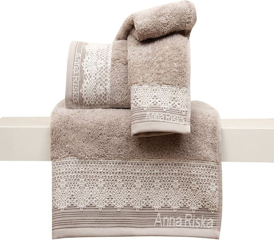 Anna Riska Πετσέτα Χεριών Karla 2 Beige 3τμχ Βάρους 600gr/m²