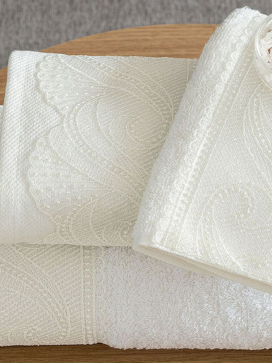 Palamaiki Bath Towel Set 3pcs Emy White Weight 450gr/m²