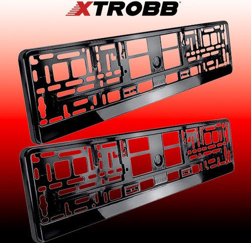 Xtrobb Car License Plate Frames Plastic 1 x 1cm Black 2pcs