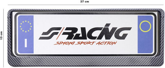 Simoni Racing Πλαίσιο Πινακίδας Αυτοκινήτου Πλαστικό 37 x 13cm Μαύρο Carbon