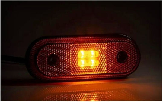 Lumină de marcaj Idealstore Dimensiuni 118 X 46 Led Galben 12-36v Iluminare 4 Leduri Distanța dintre găuri 70mm