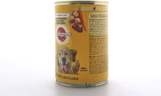 Pedigree Υγρή Τροφή Σκύλων σε Κονσέρβα με Καρότο και Κοτόπουλο 400gr