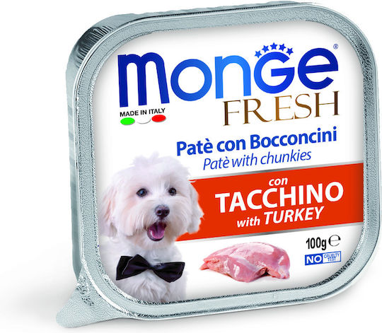 Monge Pate Υγρή Τροφή Σκύλων σε Κονσέρβα Διαίτης με Γαλοπούλα χωρίς Σιτηρά 100gr