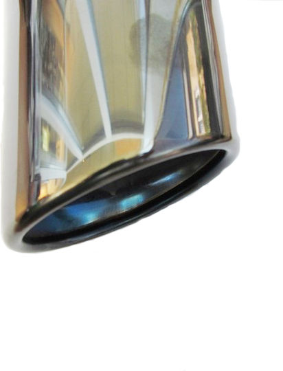 Premium Stainless Steel Exhaust Tip Idealstore Black Chrome Length 15 Cm Maximum Width 7.5 Cm Inlet Diameter 6.2 Cm Screw Mounting