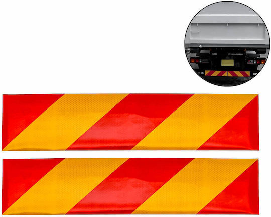 Satz reflektierender Klebeplatten 2 Stück 55x12,5cm W15415 Rot Orange