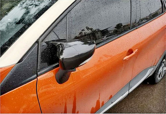 Set 2 Capace Oglindă Stil Batman Idealstore Renault Captur 2013-2019 Culoare Negru Pian Negru Lucios Instalare Ușoară Rezistent la UV Material Premium
