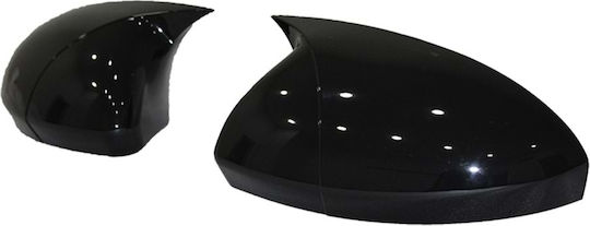 Set 2 Capace Oglindă Stil Batman Renault Megane IV 2016 Încoace Culoare Negru Pian Negru Lucios Instalare Ușoară Rezistent la UV Material Premium