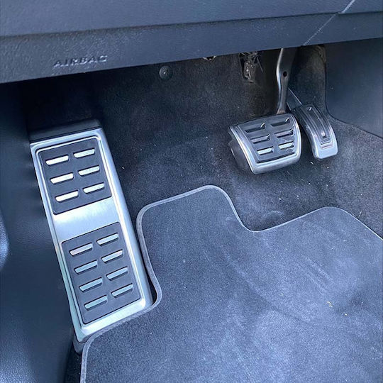 Carner Сет Педали Неплъзгащи се за автомобил Ауди A1 8X / A3 8V / TT 8S / Q2 / Seat Leon 5F / VW Golf 7 / Passat B8 / Tiguan / Touran 2016+ Автоматично Алуминий Сребрист 3бр