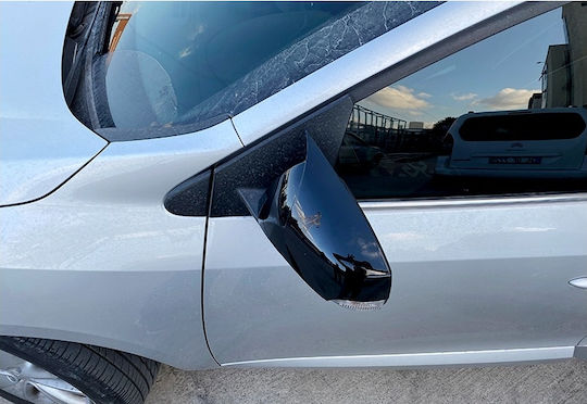 Set 2 Capace Oglindă Stil Batman Renault Fluence 2009-2016 Culoare Negru Pian Negru Lucios Instalare Ușoară Rezistent la UV Material Premium