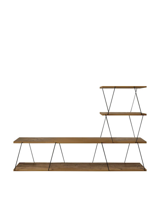 TV Stand Tars from Metal & Wood Walnut L150xW30xH93cm