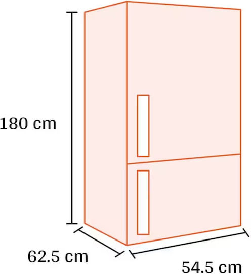 Midea Combină frigorifică 270lt NoFrost Î180xL54.5xA62.5cm. Inox MDRB380FGE02A
