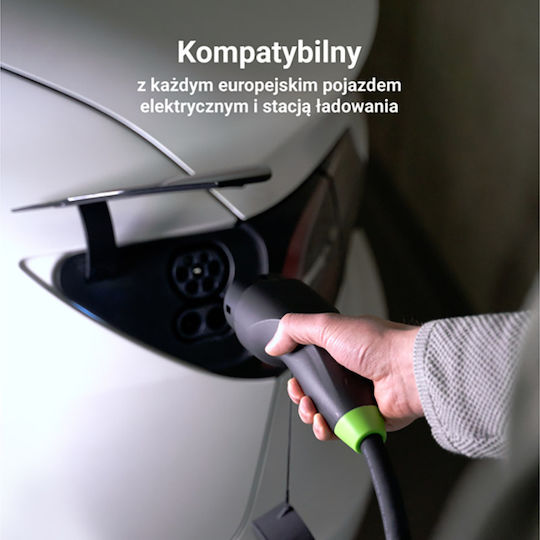 Green Cell Three-Phase Charging Cable 5m Type 2 - Type 2 EVKABGC01