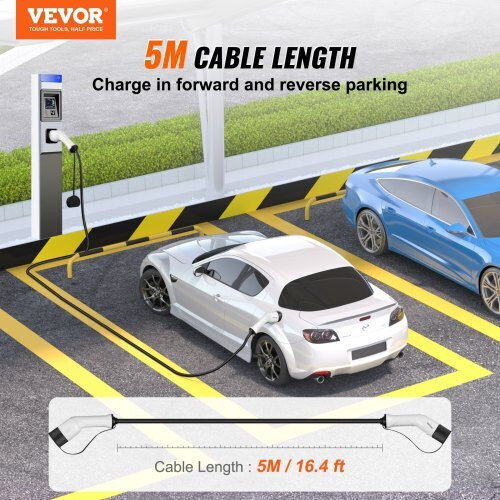 Vevor Electric Car Three-phase Charging Station Cable 5m Type 2 - Type 2 OBDDCCD22KW5MCAXZV0