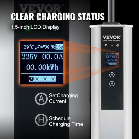 Vevor Electric Car Single Phase Charging Station Cable 7.5m Type 2 - Type 1 OGBXC11KWWIFIVDUMV2
