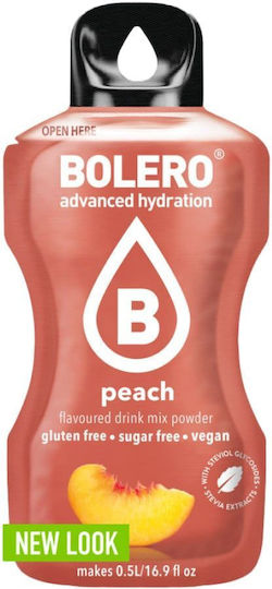 Bolero Χυμός σε Σκόνη 500ml σε Νερό Ροδάκινο Χωρίς Προσθήκη Ζάχαρης 3gr 12τμχ