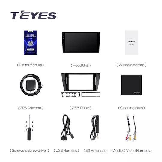 Teyes Автомобилна Аудио Система (Блутут/USB/WiFi/GPS/Apple-Carplay/Android-Auto) с Тъчскрийн 9"