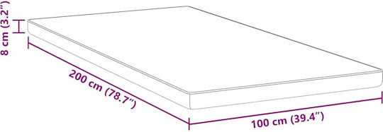 vidaXL Ανώστρωμα Μονό Foam 100x200x8εκ.