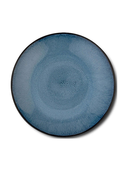 Nava Teller Untiefe Keramik Blau mit Durchmesser 27cm
