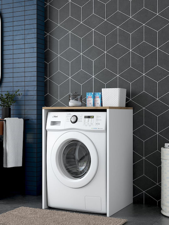 Asir Group Стенен Рафт за баня Дървен 65x60x91.8см Кафява