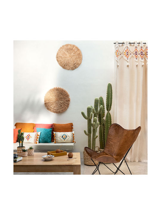 Atmosphera Wall Decor Raffia Beige Made of Wicker Material 60x60cm