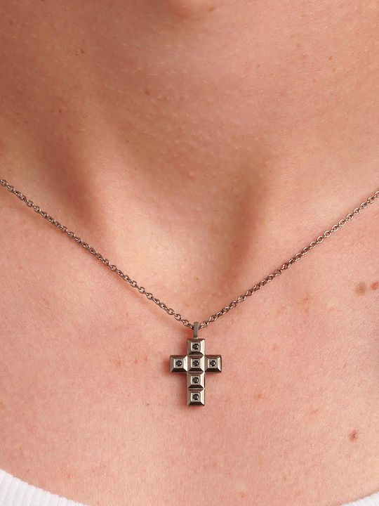 Brosway Black Men's Cross from Steel with Chain