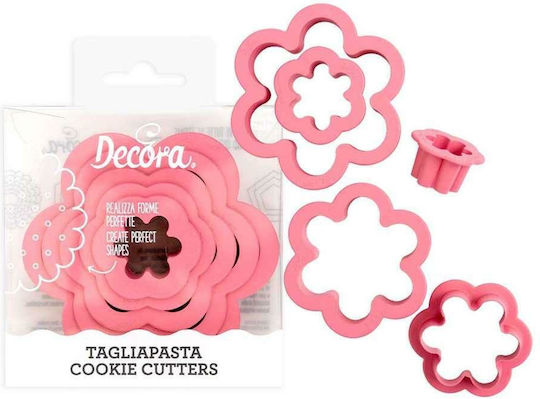 Decora Plastic Flower-Shaped Cookie Cutter 6pcs
